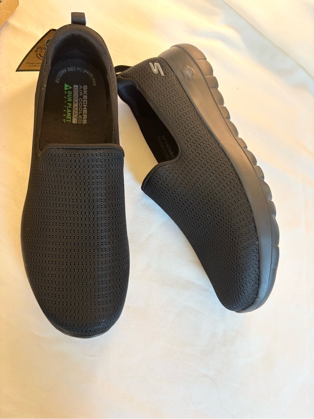 Skechers Women's Black Slip-On Perforated Athletic Shoes
